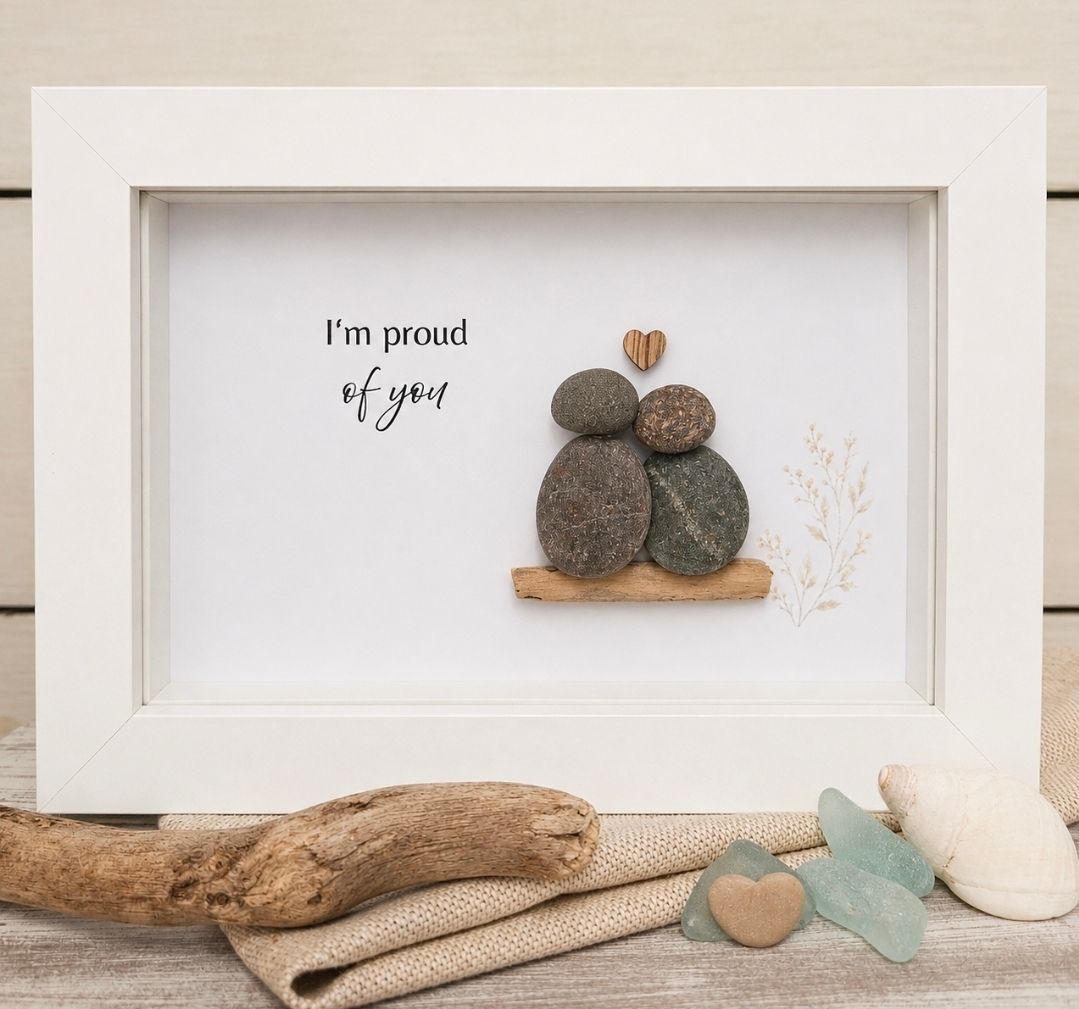 I'M PROUD OF YOU - HANDCRAFTED PEBBLE ART KEEPSAKE 