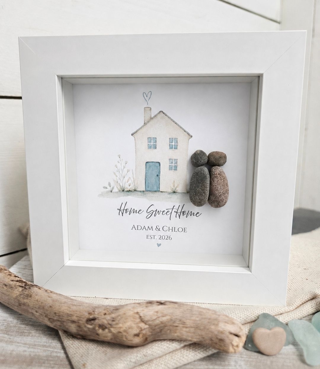 Home Sweet Home – Personalised Pebble Art Wee Keepsake