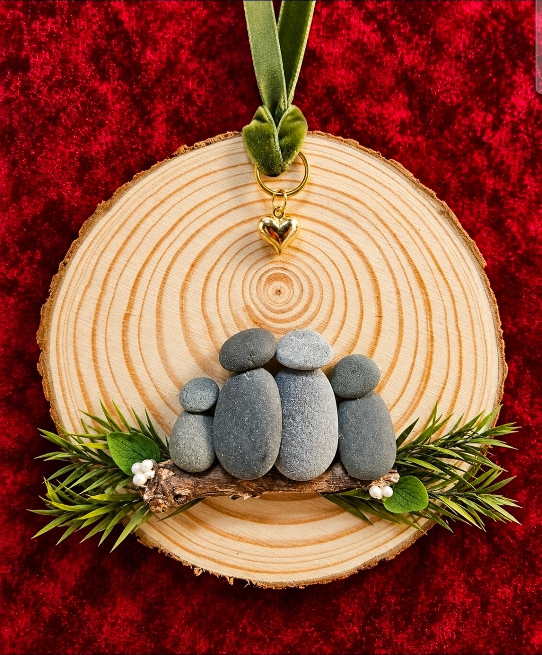 Together at Christmas- Log slice decoration