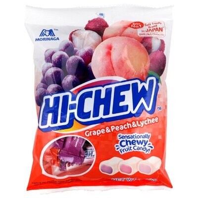 Morinaga Hi-Chew Grape & Peach & Lychee Soft Chewy Candy