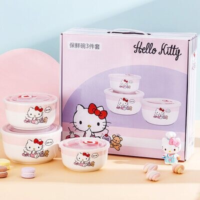 Sanrio Hello Kitty Porcelain Food Storage Set (3 PCS)