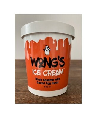 Wong's Ice Cream Black Sesame with Salted Egg Swirl (500ML)
