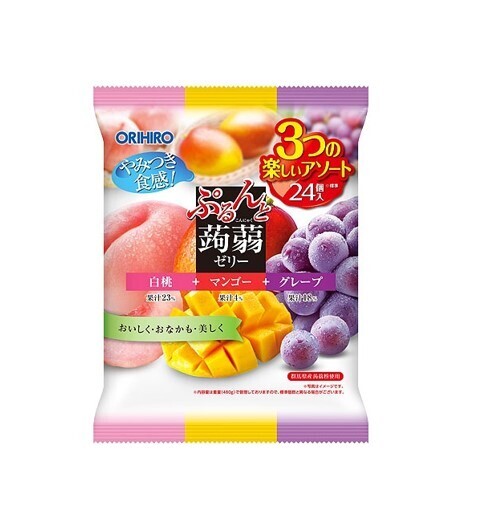 Orihiro Konjac Jelly Pouch Peach + Mango + Grape (480G)