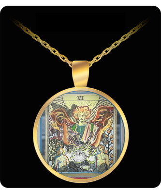 The Lovers Tarot Card Pendant Necklace