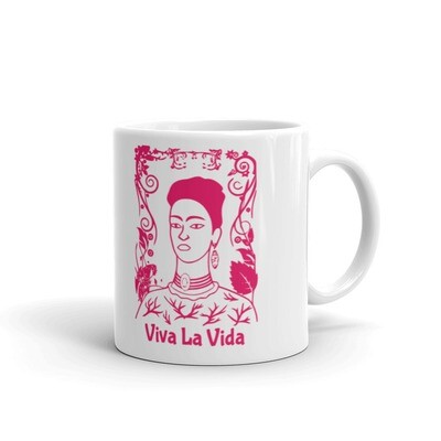 Viva Frida White Glossy Mug