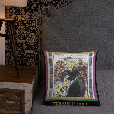 Temperance Tarot Card Design Premium Pillow