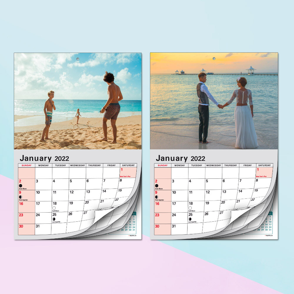 Personalised Photo Wall Calendar with Tear-off Months