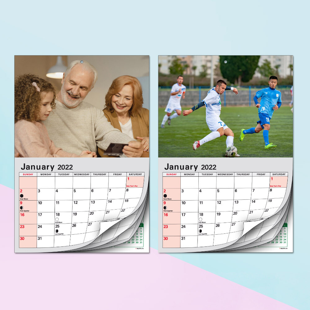 Personalised Photo Wall Calendar with Tear-off Months
