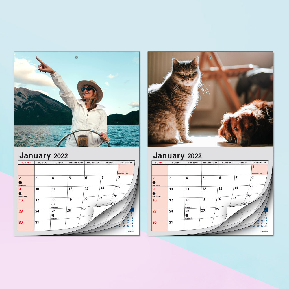 Personalised Photo Wall Calendar with Tear-off Months