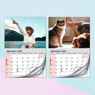 Personalised Photo Wall Calendar with Tear-off Months