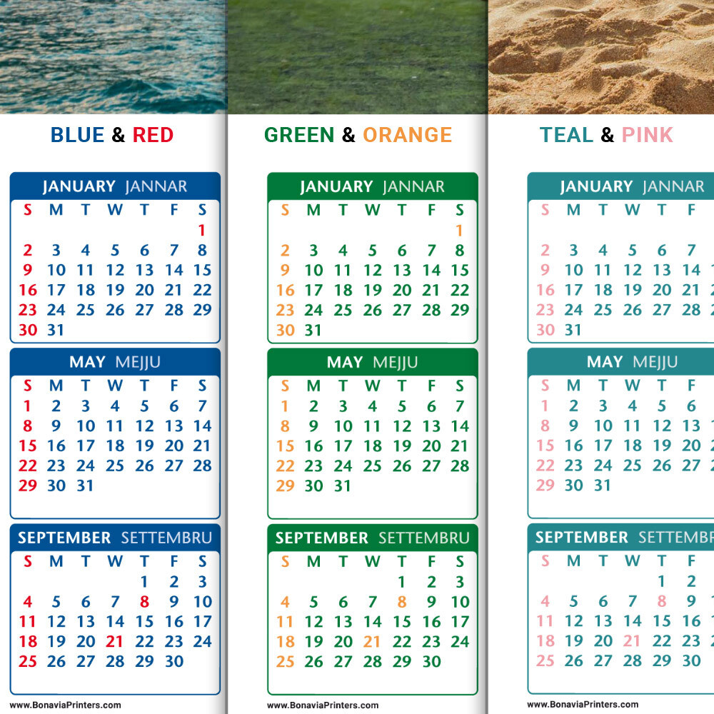 Collage Single Page A3 Photo Wall Calendar