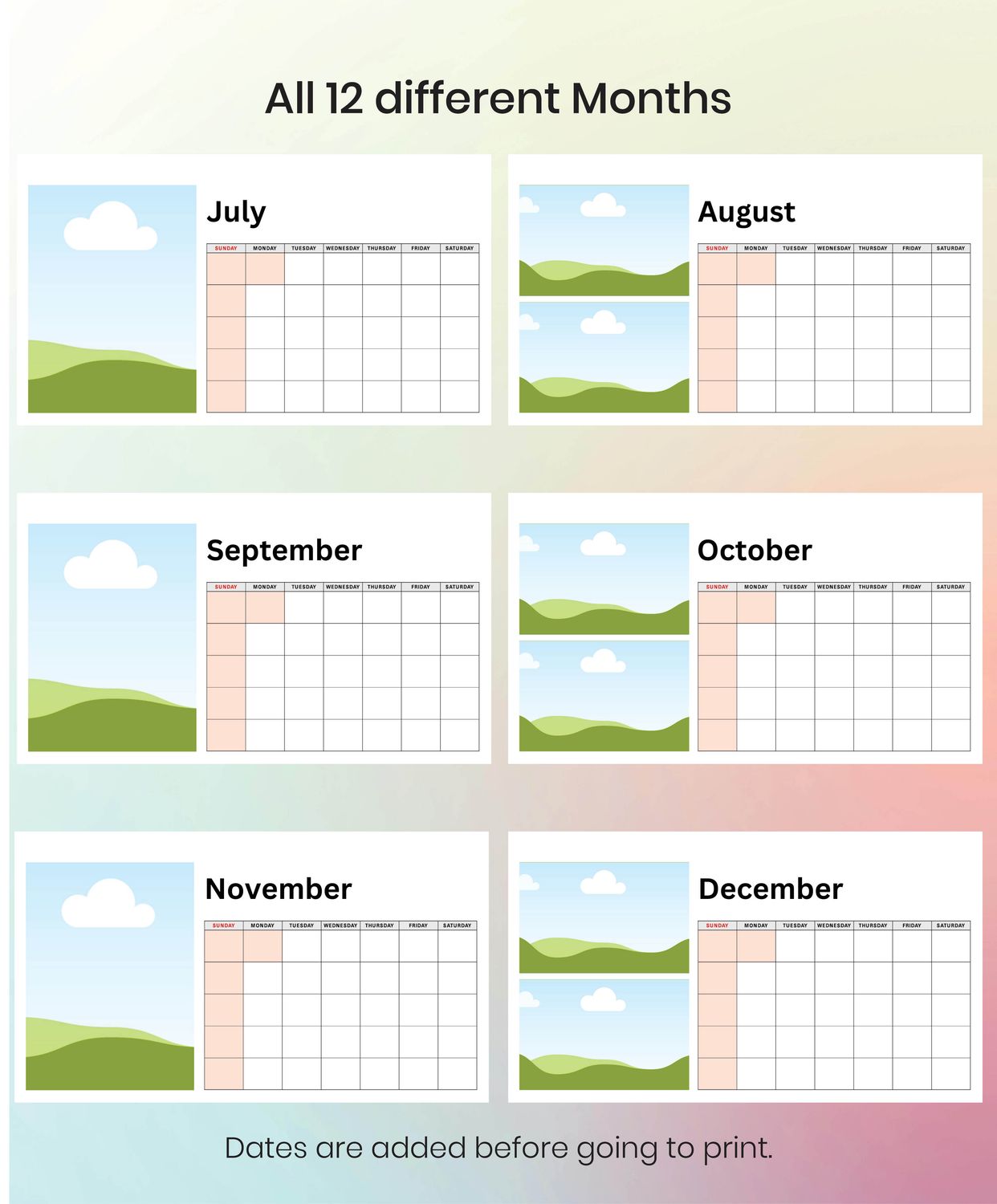 Personalised Desk Calendar