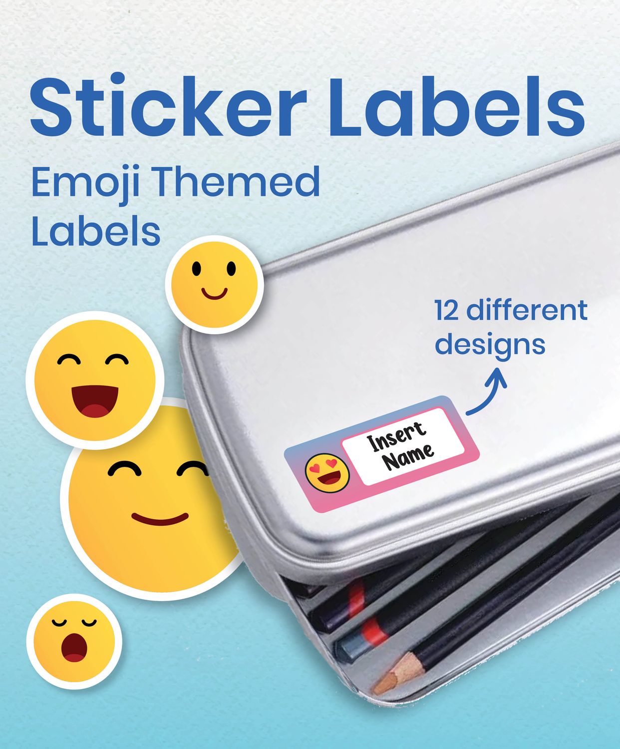 Emoji Themed Small Label Sticker Pack (150 pcs)