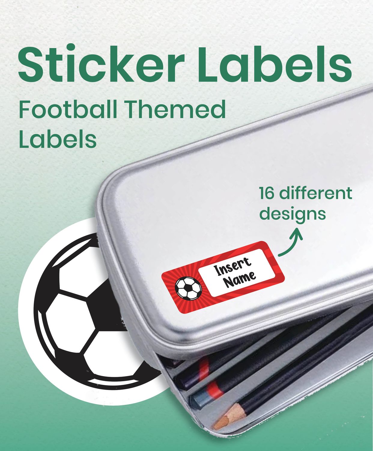 Football Themed Small Label Sticker Pack (150 pcs)