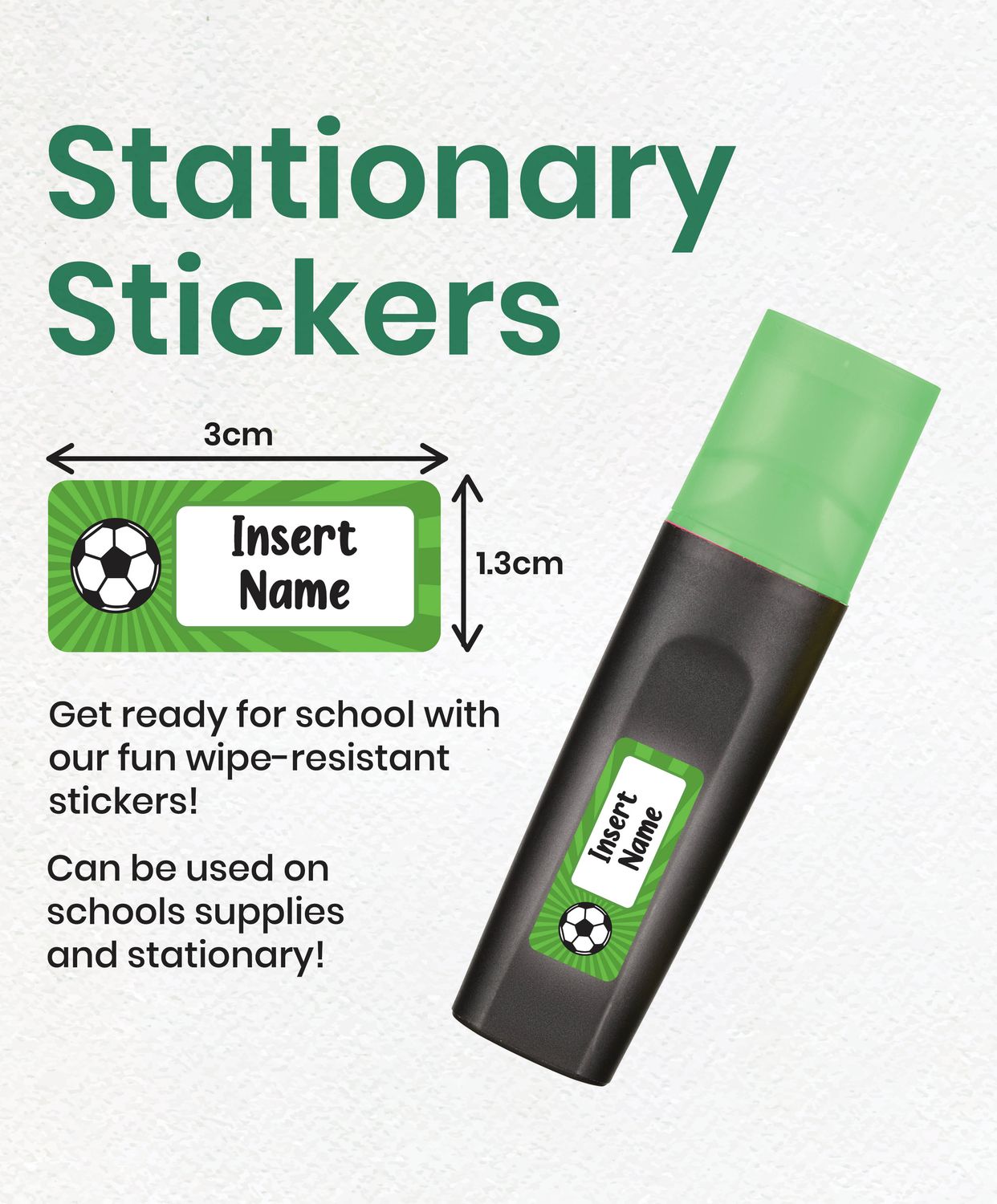 Football Themed Small Label Sticker Pack (150 pcs)