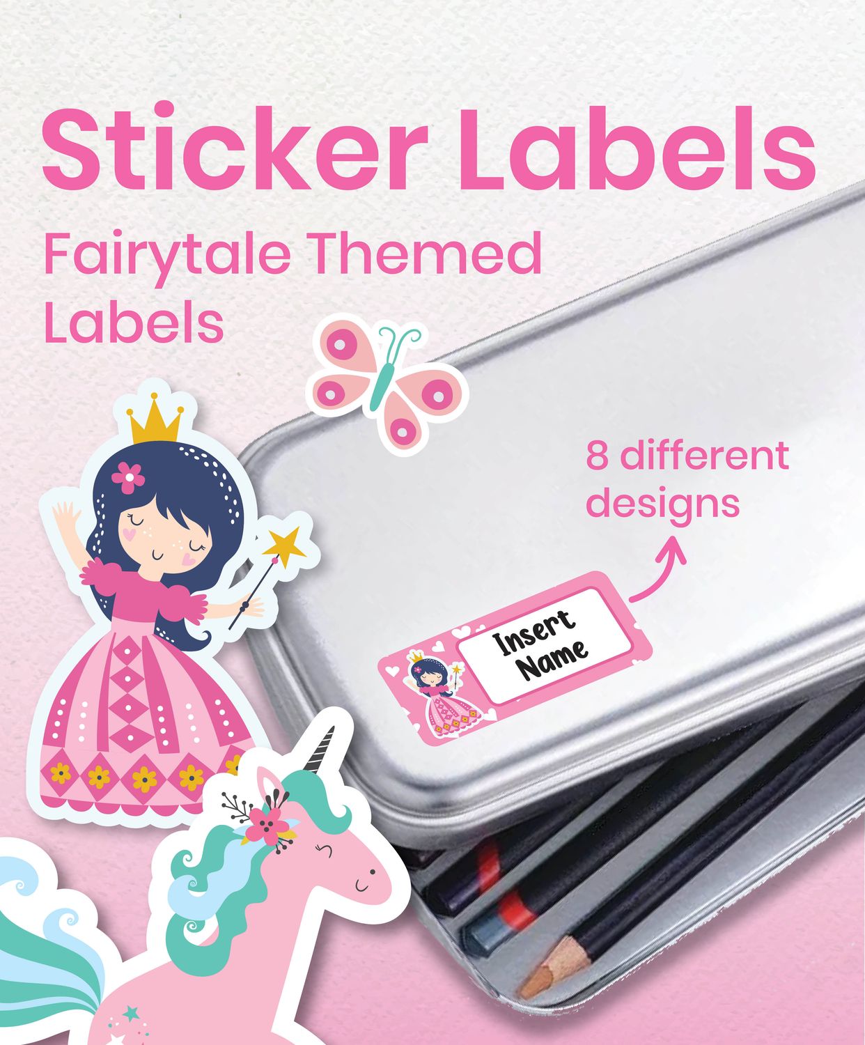 Fairytale Themed Small Label Sticker Pack (150 pcs)