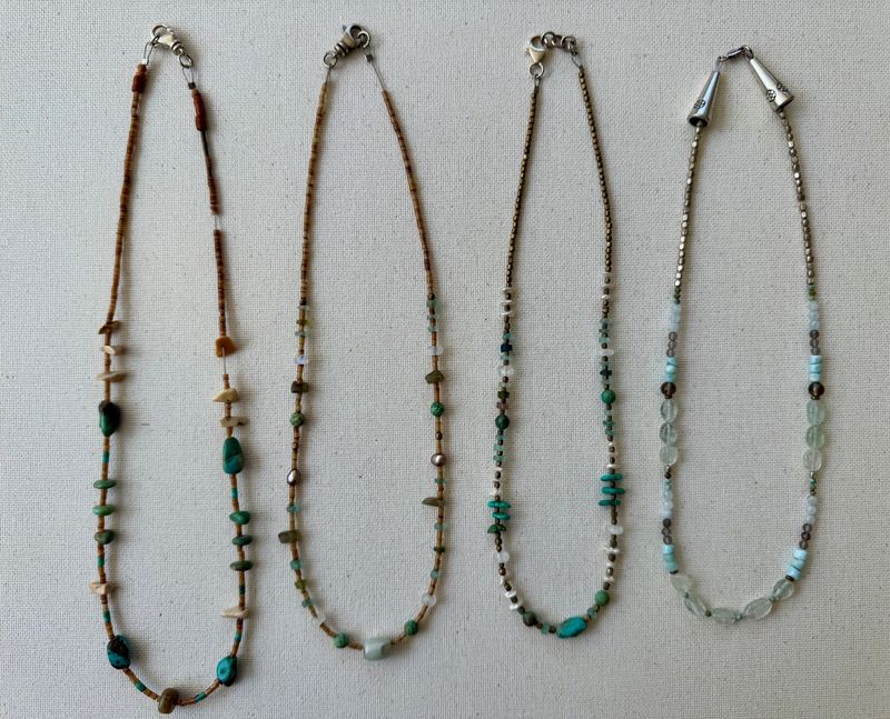Hand beaded stone necklaces