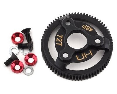 HR Steel 73 Tooth 48 Pitch Spur Gear with Orange Washers, for Traxxas Slash STE873