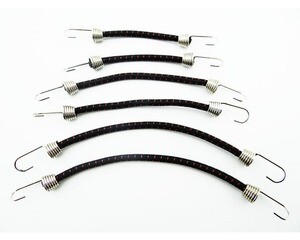 HR 1/10 Scale Bungee Cord Set, Black w/ Red, 6pcs HRAACC468C21