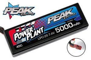 Peak Racing Power Plant 5000 7.4V 45C Lipo Battery, w/ Deans Connector PEK00545