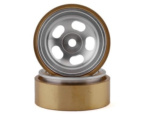 SSD RC SCX24 1.0” Aluminum/Brass 5-Slot Beadlock Wheels (2) SSD00426