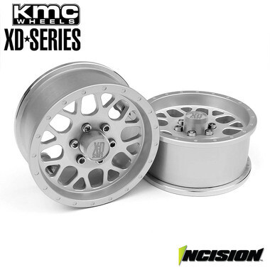 Incision KMC 1.9 XD820 Grenade Aluminum Beadlock Wheels (2) (Clear) IRC00111