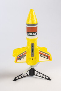 Rage Spinner Missile X - Yellow Electric Free-Flight Rocket with Parachute RGR4131Y