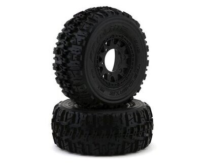 Pro-Line Trencher X SC 2.2/3.0 Tires w/Raid Wheels (Black) (2) (M2) w/12mm Removable Hex PRO119010