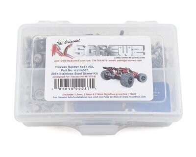 RC Screwz Traxxas Rustler 4x4/VXL Stainless Steel Screw Kit RCZTRA087