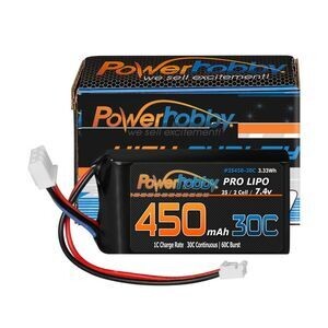PowerHobby 2S 450mAh 30C Upgrade Lipo Battery for Axial SCX24 PHB2S45030CPH20