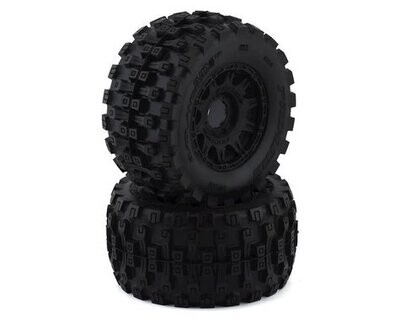 Pro-Line Badlands MX38 HP Belted 3.8&quot; Pre-Mounted Truck Tires (2) (Black) (M2) w/Raid Wheels PRO1016610 PRO10166-10