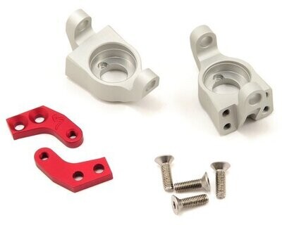 Vanquish Products Wraith Steering Knuckle Set (Silver/Red) (2) VPS03201