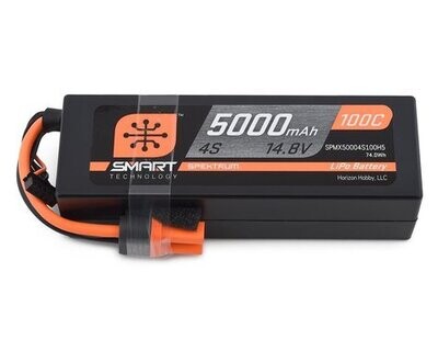 Spektrum RC 4S Smart LiPo Hard Case 100C Battery Pack w/IC5 Connector (14.8V/5000mAh) SPMX50004S100H5