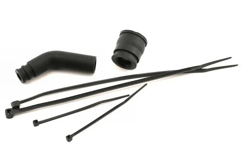 Traxxas Molded Pipe Coupler (Black) w/ Exhaust Deflecter &amp; Long Cable Ties TRA5245X