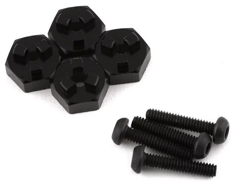 Yeah Racing Kyosho MX-01 7mm Aluminum Wheel Hexes w/Pins (Black) (4) YEA-KYMX-006