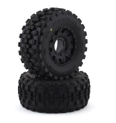 Pro-Line Badlands MX28 Belted 2.8&quot; Pre-Mounted Truck Tires (2) (Black) (M2) w/Raid 6x30 Removable Hex Wheels PRO1017410