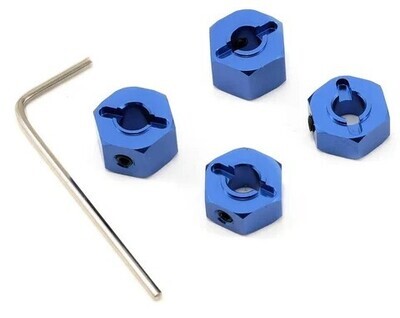 STRC 12mm Lock-pin Style Aluminum Wheel Hex Set, Blue, for Traxxas Stampede / Rustler / Bandit, 4pcs SPTST3654-12B