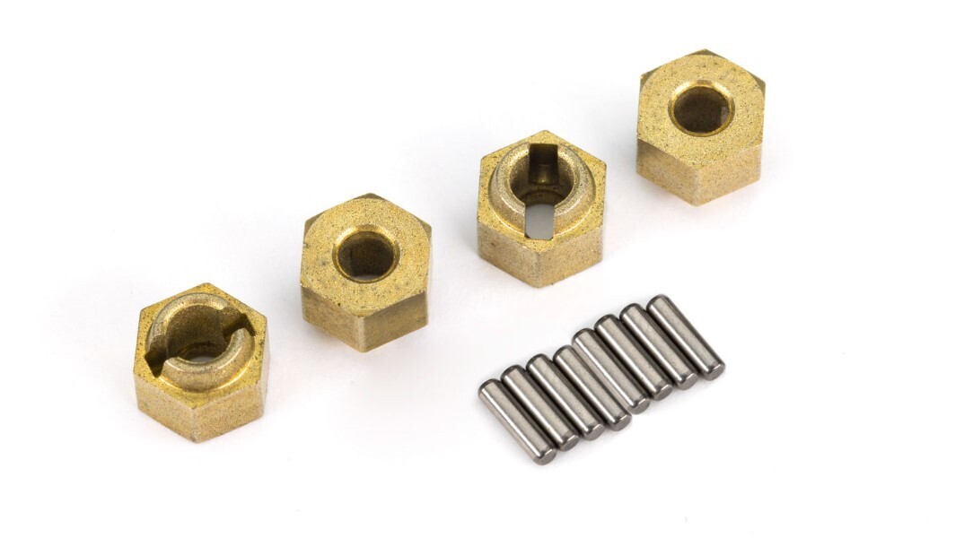 Traxxas TRX4M Wheel Hubs, 7mm Hex, Brass (1 Gram each) (4)/ axle pins (8) TRA9750X