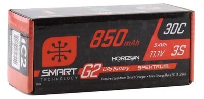 Spektrum RC 3S Smart G2 LiPo 30C Battery Pack w/IC2 Connector (11.1V/850mAh) SPMX8503S30