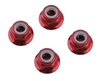 1UP Racing 4mm Serrated Aluminum Locknuts (Red) (4) 1UP80532