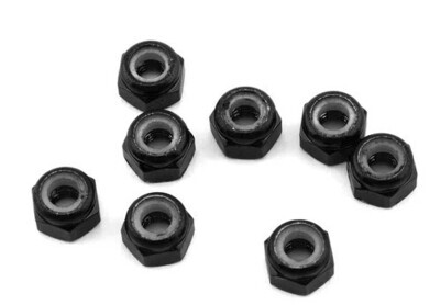 1UP Racing 3mm Aluminum Locknuts (Black) (8) 1UP80505