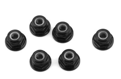 1UP Racing 3mm Aluminum Flanged Locknuts (Black) (6) 1UP80508