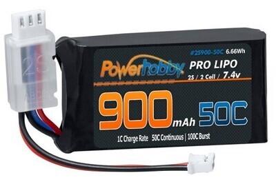 Powerhobby 2s 900mah 50C UPGRADE Lipo Battery : Axial SCX24 PHBPH2S900MAH50C