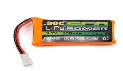 EcoPower &quot;Electron&quot; 1S LiPo 30C Battery Pack (3.7V/500mAh) ECP-4008
