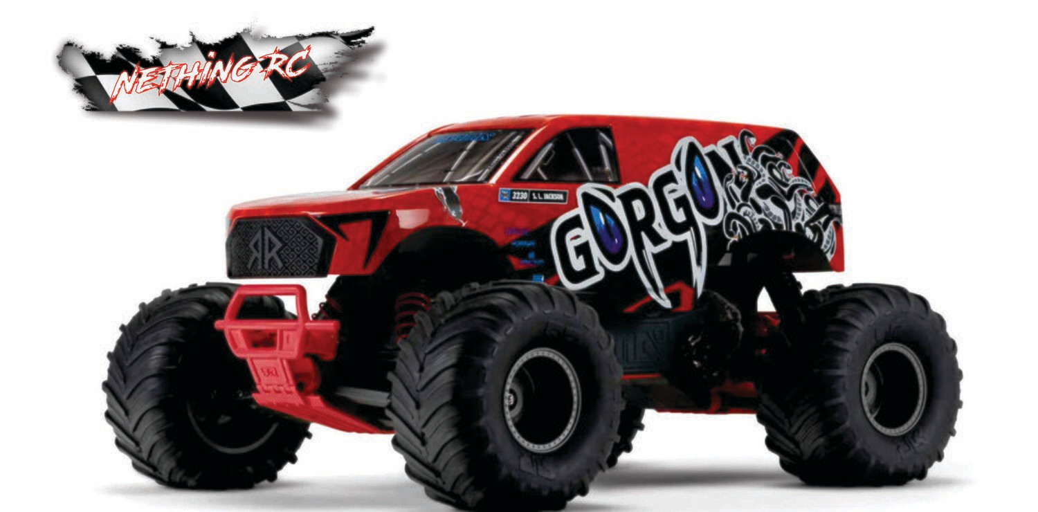 Arrma Gorgon 4X2 MEGA 550 Brushed 1/10 Monster Truck RTR (Red) w/SLT2 2.4GHz Radio Battery &amp; Charger ARA3230ST2