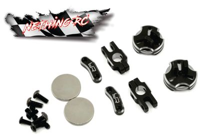 Yeah Racing Aluminum CNC Magnetic Invisible Body Mount (Black) YEA-YA-0531BK