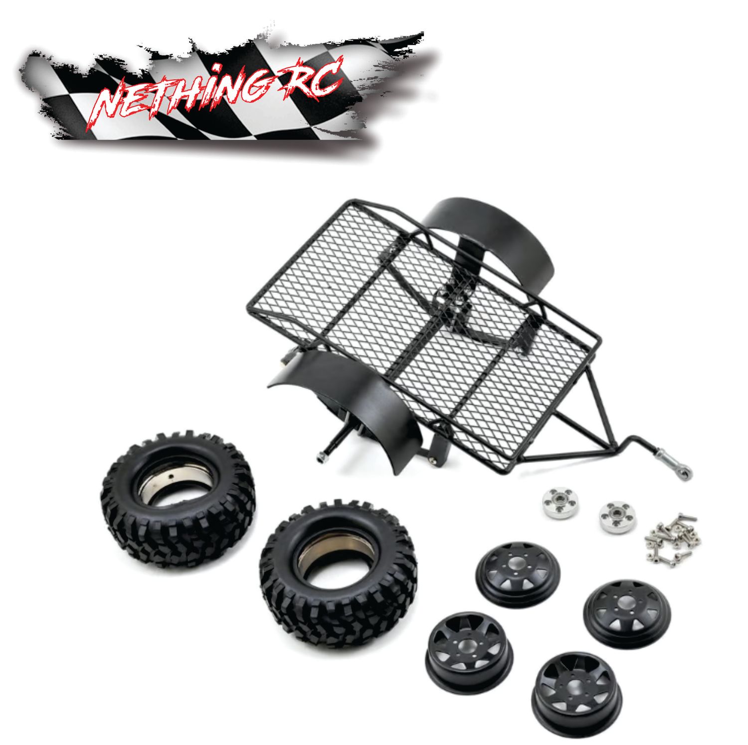 Yeah Racing 1/10 Scale Aluminum Leaf Spring Hitch Mount Crawler Trailer YEA-YA-0405