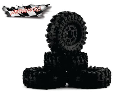 Pro-Line SCX24 1.0&quot; MT Baja Pro X Pre-Mounted Tires (Black) (4) (Medium) w/Holcomb Wheels PRO1021510