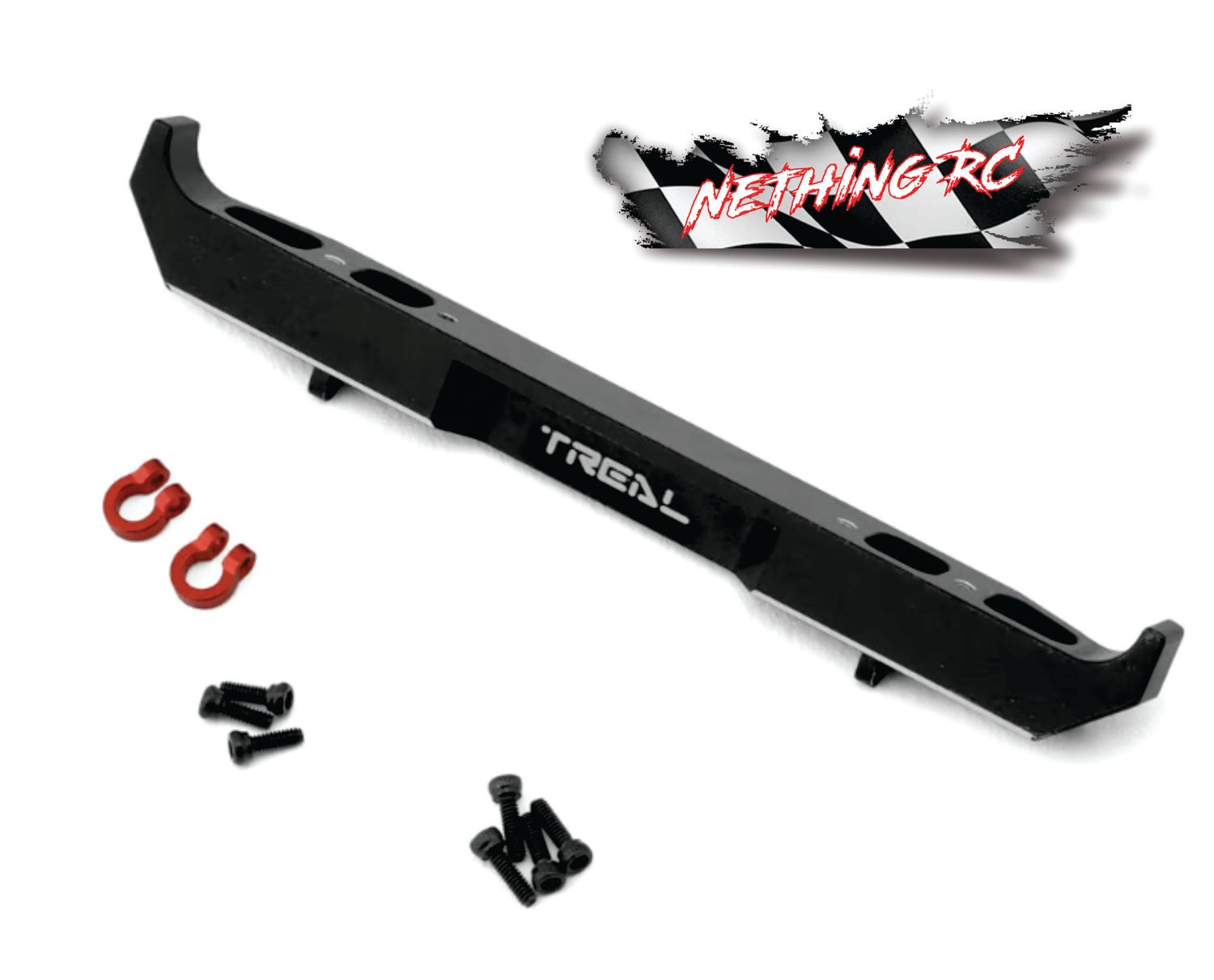 Treal Hobby Axial SCX24 Aluminum Rear Bumper w/Shackles (Black) (Gladiator) TLHTSCX24-115