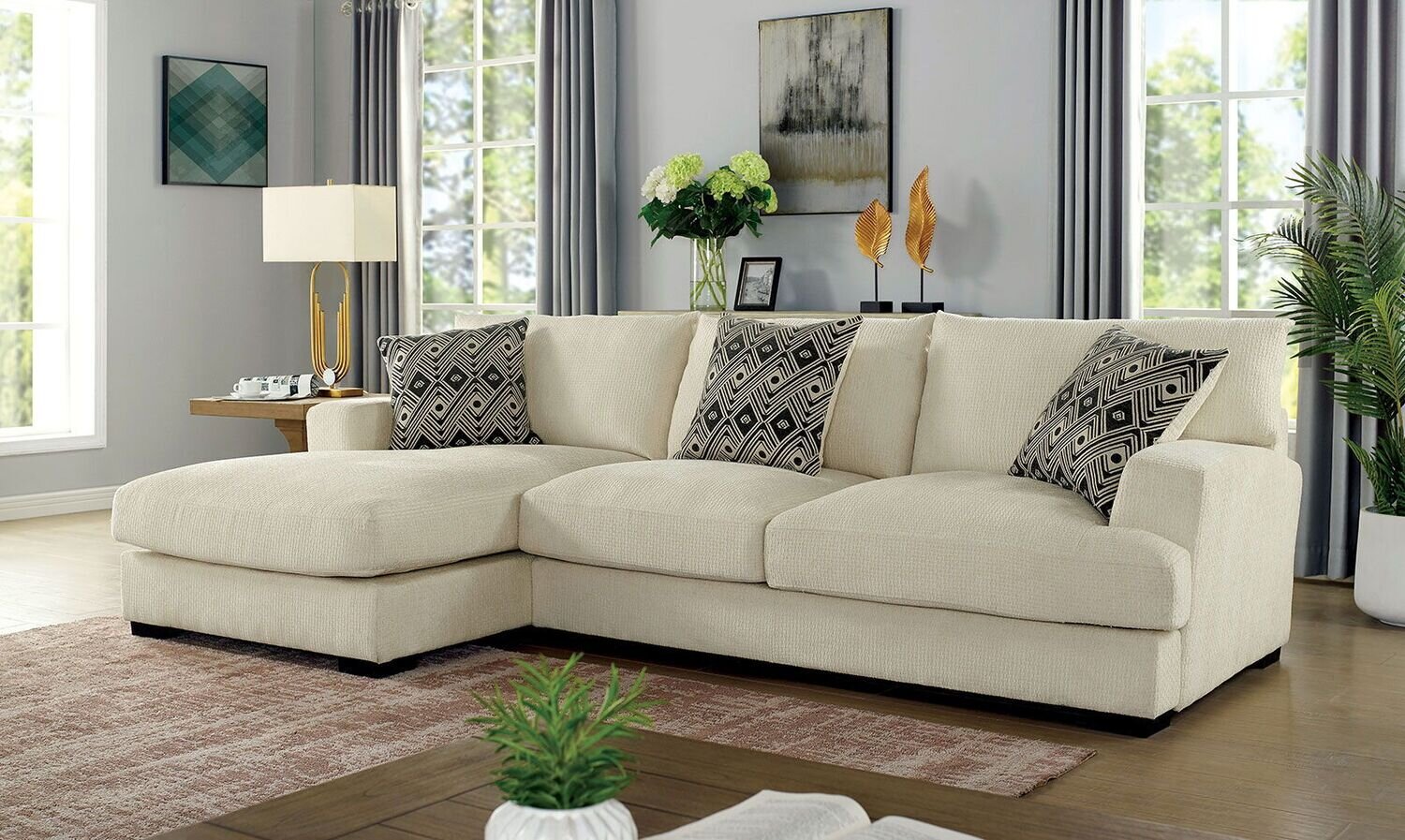 Kaylee LShaped Sectional Beige